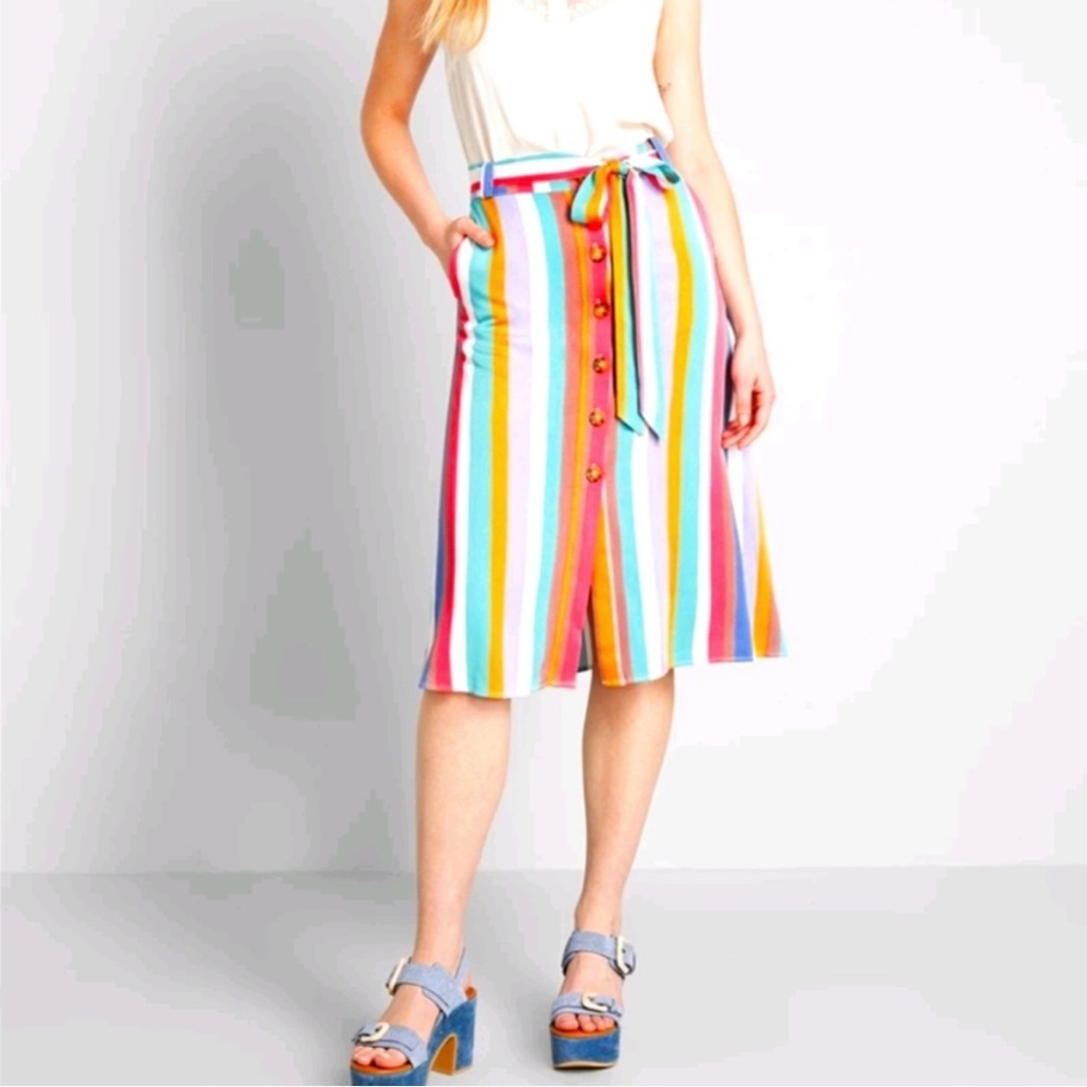 SUGARHILL Brighton Rosanna Cruise Stripe Midi Skirt